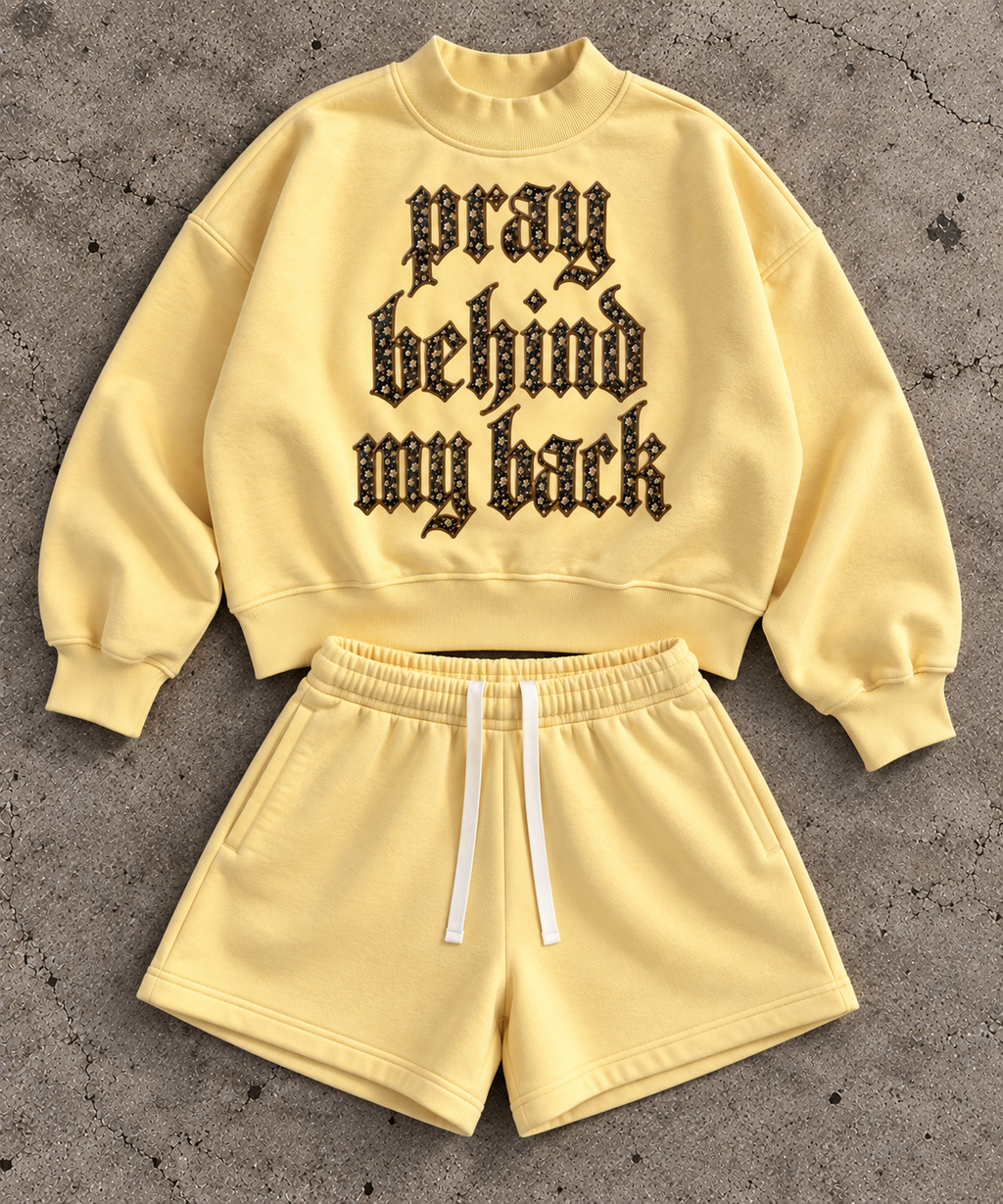 PRAY BEHIND MY BACK Matching Fleece Shorts (SHORTS ONLY)