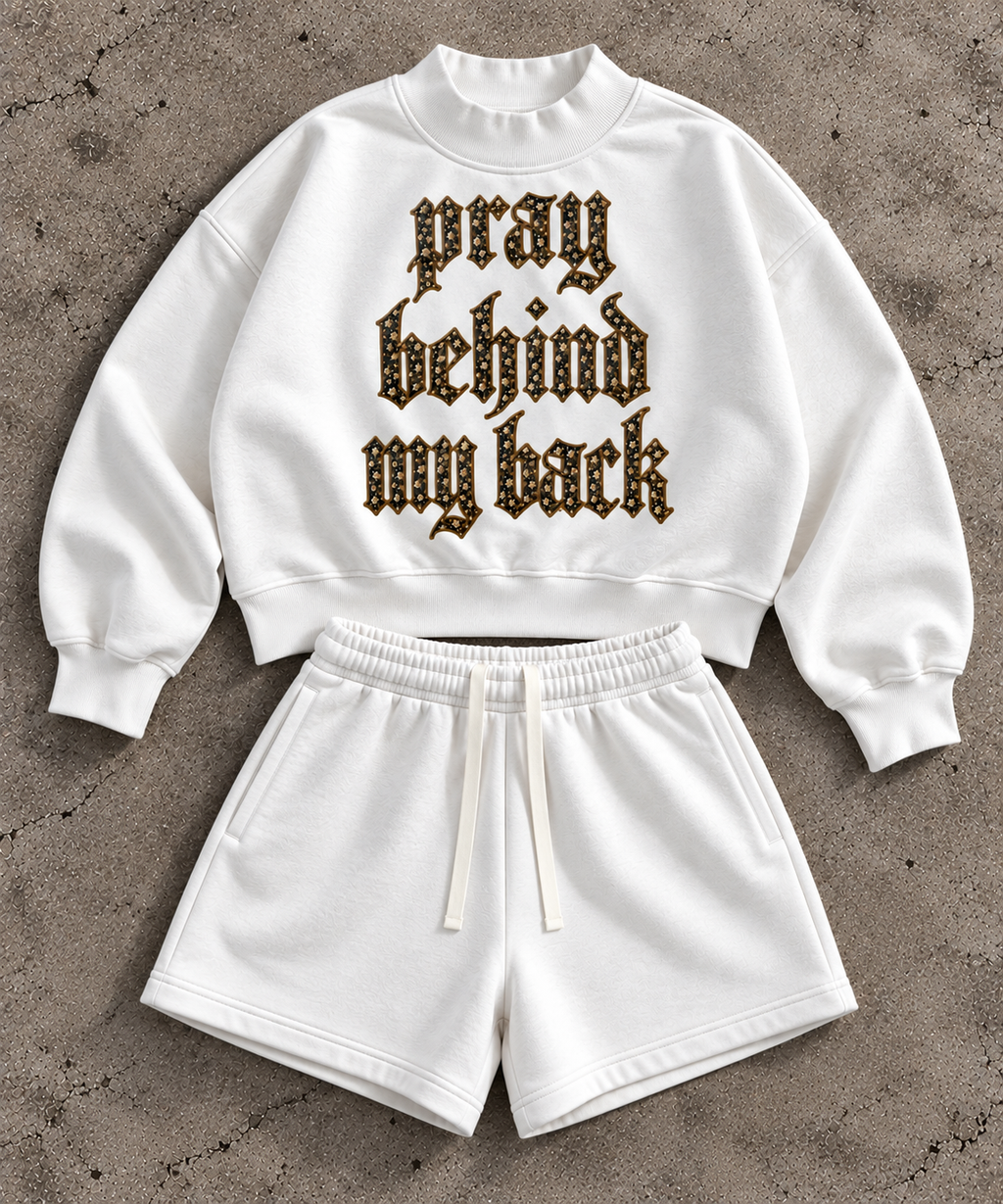 PRAY BEHIND MY BACK Matching Fleece Shorts (SHORTS ONLY)
