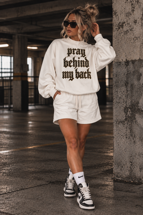 PRAY BEHIND MY BACK Matching Fleece Shorts (SHORTS ONLY)